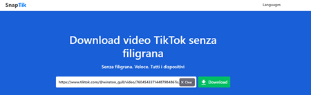 Scaricare un video da TikTok con Snapkit